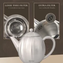 T&C Theepot Met Filter En Dubbelwandig - 1,2L - Matte Grijs 11 T&C Theepot Met Filter En Dubbelwandig - 1,2L - Matte Grijs -Kookgerei Koning Verkoop 1200x1200 37