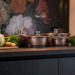 Herenthal Inductie Pannenset- Luxe 10-delige Koekenpannenset - Voor Alle Warmtebronnen - Met Glazen Deksels - Koper 16 Herenthal Inductie Pannenset- Luxe 10-delige Koekenpannenset - Voor Alle Warmtebronnen - Met Glazen Deksels - Koper -Kookgerei Koning Verkoop 1200x1200 3853