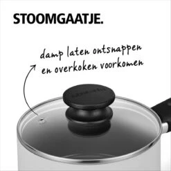 BRABANTIA INDU+ Steelpan Met Deksel - Keramische Antiaanbaklaag - Ø 16 Cm - Inductie - Pfas Vrij -Kookgerei Koning Verkoop 1200x1200 3930