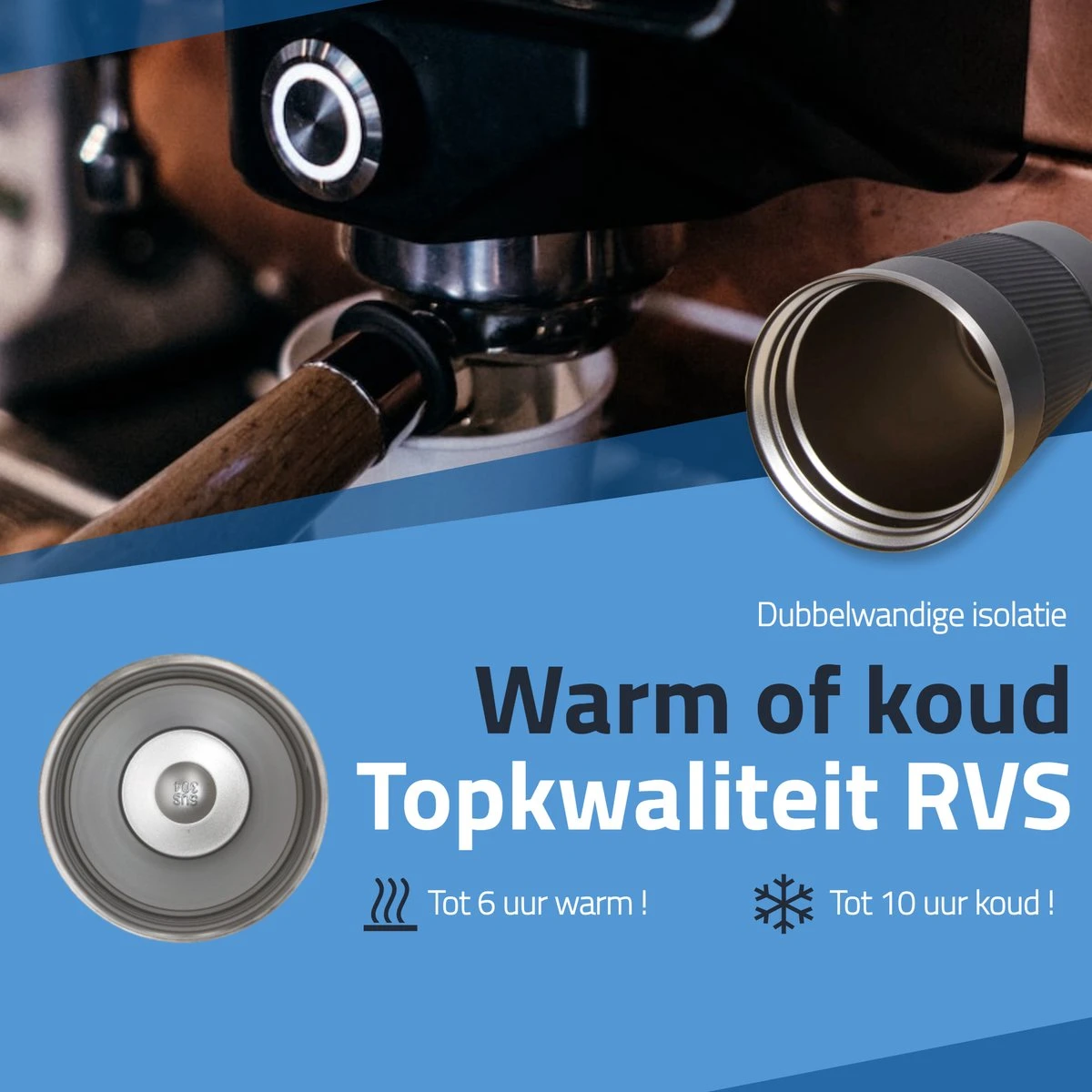 GOAT Outdoor RVS Koffiebeker To Go - Thermosbeker - Theebeker - Reisbeker - Lekvrij - 380ml - Zwart 5 GOAT Outdoor RVS Koffiebeker To Go - Thermosbeker - Theebeker - Reisbeker - Lekvrij - 380ml - Zwart - Afbeelding 5