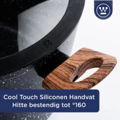 Westinghouse Hapjespan Inductie - Ø 28 Cm - Zwart Marmer Wood - Speciale Editie - Met Deksel - Geschikt Voor Alle Warmtebronnen -Kookgerei Koning Verkoop 1200x1200 3997