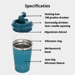 Castagnola Design RVS Koffiebeker To Go - Blauw - 380ml - Thermosbeker - Theebeker -Kookgerei Koning Verkoop 1200x1200 400