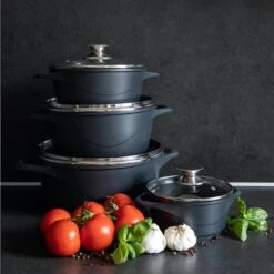 Smile 10 Delige Pannenset - Antiaanbaklaag - Vaatwasser Bestendig - Zwart 31 Smile 10 Delige Pannenset - Antiaanbaklaag - Vaatwasser Bestendig - Zwart -Kookgerei Koning Verkoop 1200x1200 4060