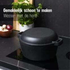 Daumonet Ducasse Gietijzeren Double Use Braadpan - Combi Sudderpan Zwart - 2-in-1 Bak- En Braadpan - PFAS & PFOA Vrij - Rond - Ø 26 Cm - 4,4 Liter - Emaille - Alle Warmtebronnen - Elektrisch - Gas - Halogeen - Inductie - Keramisch 14 Daumonet Ducasse Gietijzeren Double Use Braadpan - Combi Sudderpan Zwart - 2-in-1 Bak- En Braadpan - PFAS & PFOA Vrij - Rond - Ø 26 Cm - 4,4 Liter - Emaille - Alle Warmtebronnen - Elektrisch - Gas - Halogeen - Inductie - Keramisch -Kookgerei Koning Verkoop 1200x1200 4074