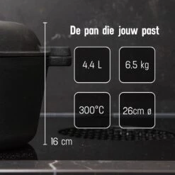 Daumonet Ducasse Gietijzeren Double Use Braadpan - Combi Sudderpan Zwart - 2-in-1 Bak- En Braadpan - PFAS & PFOA Vrij - Rond - Ø 26 Cm - 4,4 Liter - Emaille - Alle Warmtebronnen - Elektrisch - Gas - Halogeen - Inductie - Keramisch 16 Daumonet Ducasse Gietijzeren Double Use Braadpan - Combi Sudderpan Zwart - 2-in-1 Bak- En Braadpan - PFAS & PFOA Vrij - Rond - Ø 26 Cm - 4,4 Liter - Emaille - Alle Warmtebronnen - Elektrisch - Gas - Halogeen - Inductie - Keramisch -Kookgerei Koning Verkoop 1200x1200 4076