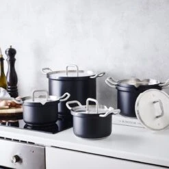 BK Q-linair Master Black Kookpannenset - 5-delig - Veilig Afgietsysteem - Inductie -Kookgerei Koning Verkoop 1200x1200 4172