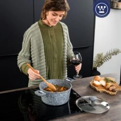 Westinghouse Kookpan/Braadpan Inductie - Ø 28 Cm - Grijs Graniet - Met Deksel - PFOA Vrij -Kookgerei Koning Verkoop 1200x1200 4187