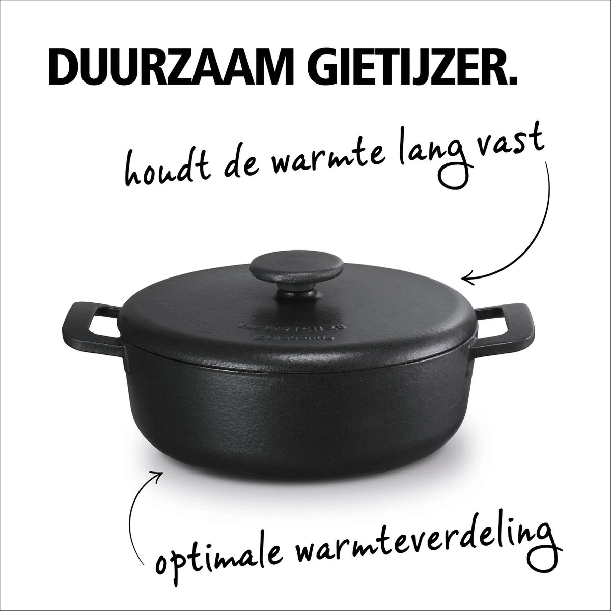Brabantia The Dutch Braadpan - Matt Black - 28 Cm - Gietijzer 6 Brabantia The Dutch Braadpan - Matt Black - 28 Cm - Gietijzer - Afbeelding 6