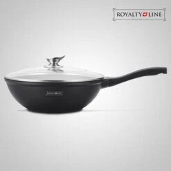 Royalty Line Marble Coating Wok - Met Glazen Deksel - Zwart - 30 Cm 9 Royalty Line Marble Coating Wok - Met Glazen Deksel - Zwart - 30 Cm -Kookgerei Koning Verkoop 1200x1200 4274
