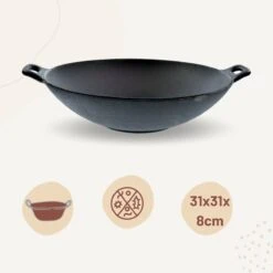 Orange85 Gietijzeren Wokpan - Alle Warmtebronnen - Inductie - Wok - Zwart - 31cm - Gietijzer - Wokpannen 11 Orange85 Gietijzeren Wokpan - Alle Warmtebronnen - Inductie - Wok - Zwart - 31cm - Gietijzer - Wokpannen -Kookgerei Koning Verkoop 1200x1200 4301