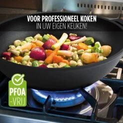 Rosmarino Black Line - Wokpan - Ø30cm - 100% PFAS & PFOA Vrij - Gegoten Aluminium - Non-stick Minerale Coating - Ergonomische Handgreep - Geschikt Voor Alle Warmtebronnen & Vaatwasser -Kookgerei Koning Verkoop 1200x1200 4339