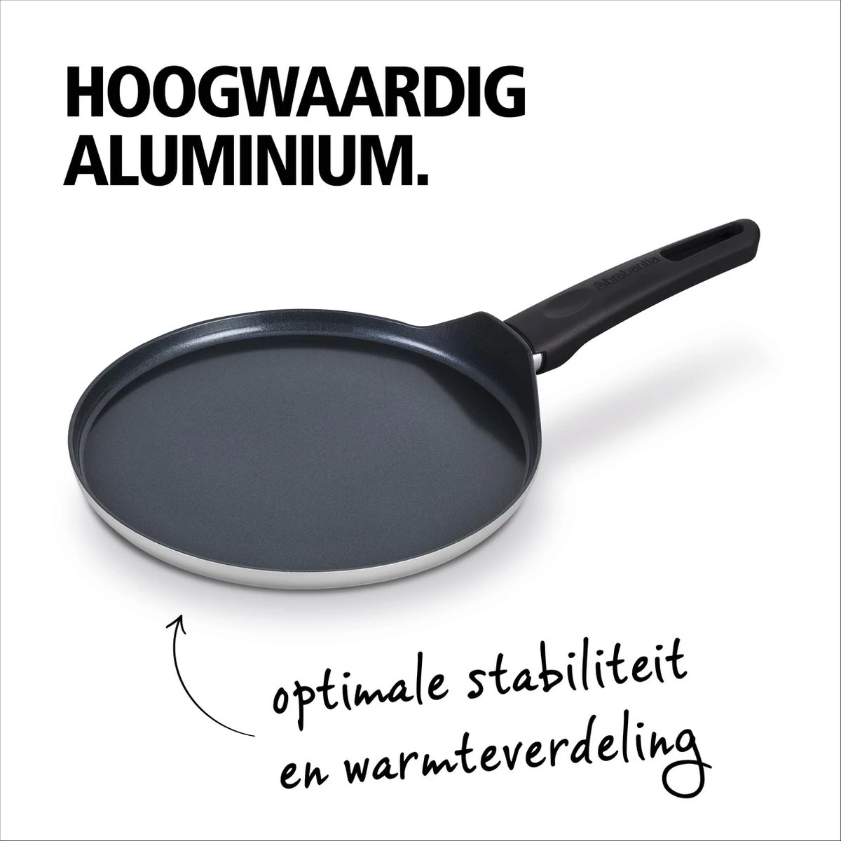 BRABANTIA INDU+ Pannenkoekenpan - Keramische Antiaanbaklaag - Ø 24 Cm - Inductie - Pfas Vrij 4 BRABANTIA INDU+ Pannenkoekenpan - Keramische Antiaanbaklaag - Ø 24 Cm - Inductie - Pfas Vrij - Afbeelding 4