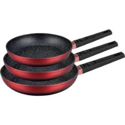Royal Swiss Koekenpannenset 3-delig (rood) Marmeren Coating -Kookgerei Koning Verkoop 1200x1200 4515