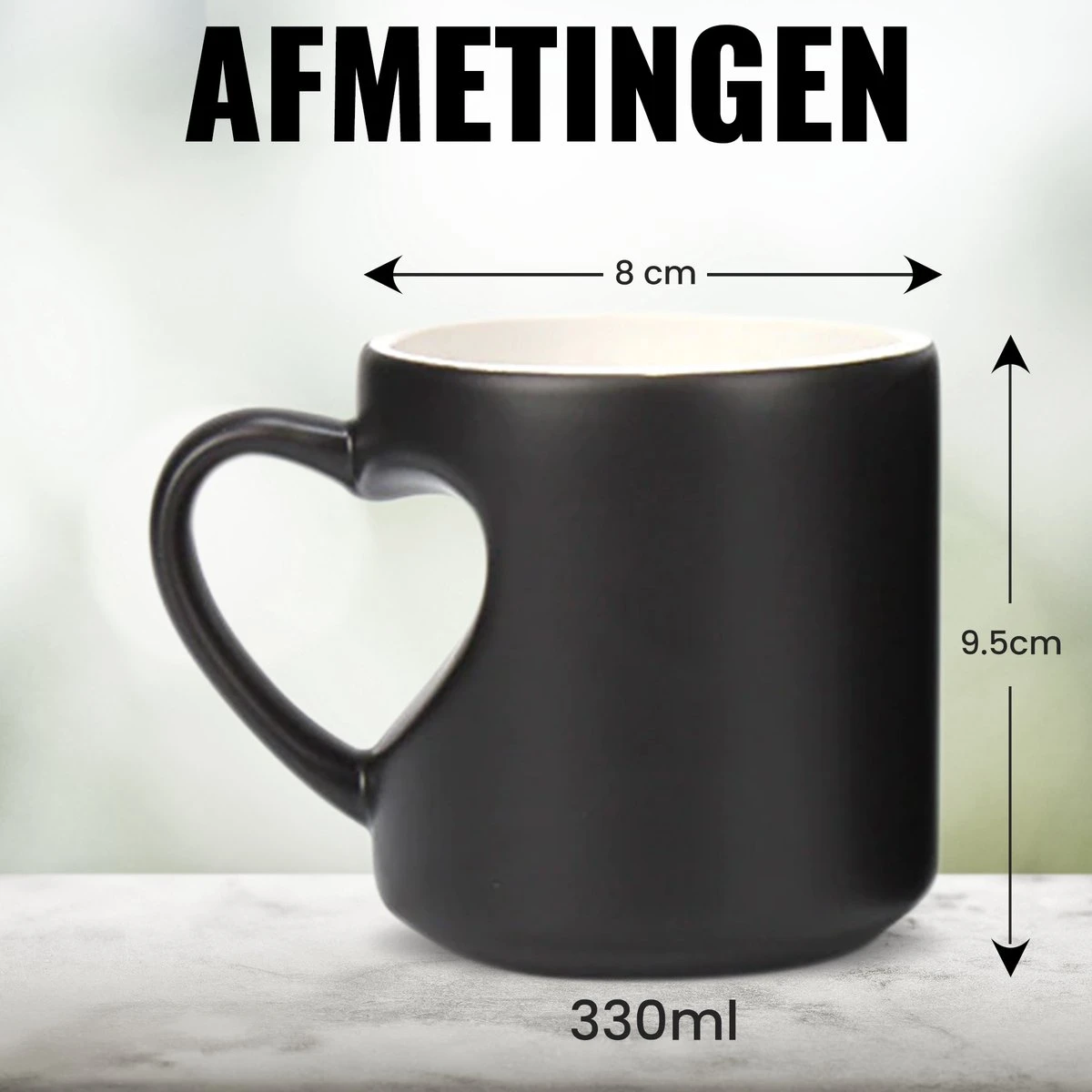 Malinsi Hart Mok - Hitte Kleur Veranderende Glazen - Zwart 330ml - Liefde Mokken - Koffie En Thee Beker - Theeglazen - Koffiebeker - Koffiemok - Hartjes Koffiekopjes - Cadeau Voor Man & Vrouw 3 Malinsi Hart Mok - Hitte Kleur Veranderende Glazen - Zwart 330ml - Liefde Mokken - Koffie En Thee Beker - Theeglazen - Koffiebeker - Koffiemok - Hartjes Koffiekopjes - Cadeau Voor Man & Vrouw - Afbeelding 3