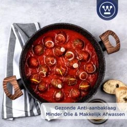 Westinghouse Hapjespan Inductie - Ø 32 Cm - Zwart Marmer - Speciale Editie - Met Deksel -Kookgerei Koning Verkoop 1200x1200 4827