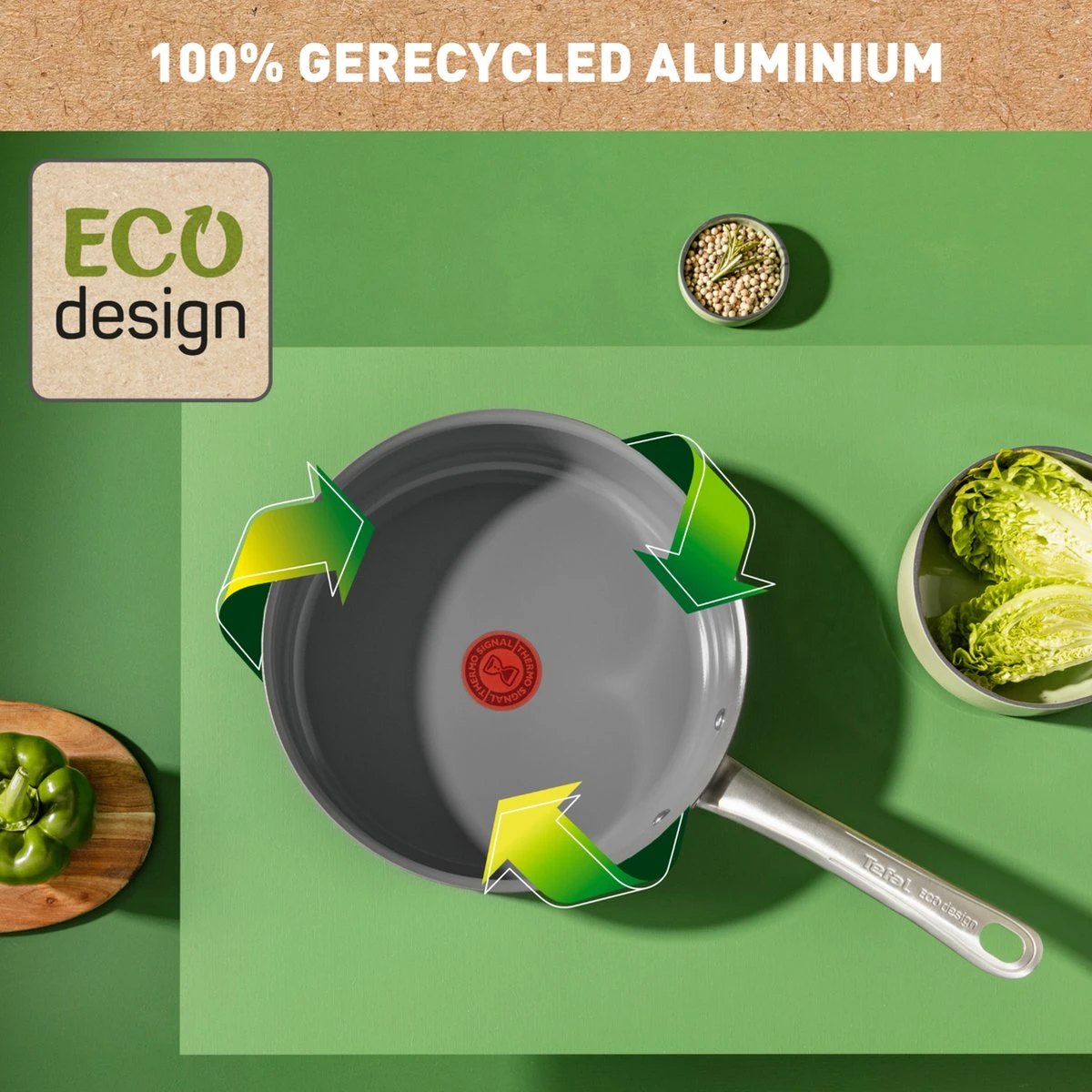 Tefal Renew+ Keramische Hapjespan - Ø 24 Cm - Met Deksel 11 Tefal Renew+ Keramische Hapjespan - Ø 24 Cm - Met Deksel - Afbeelding 11