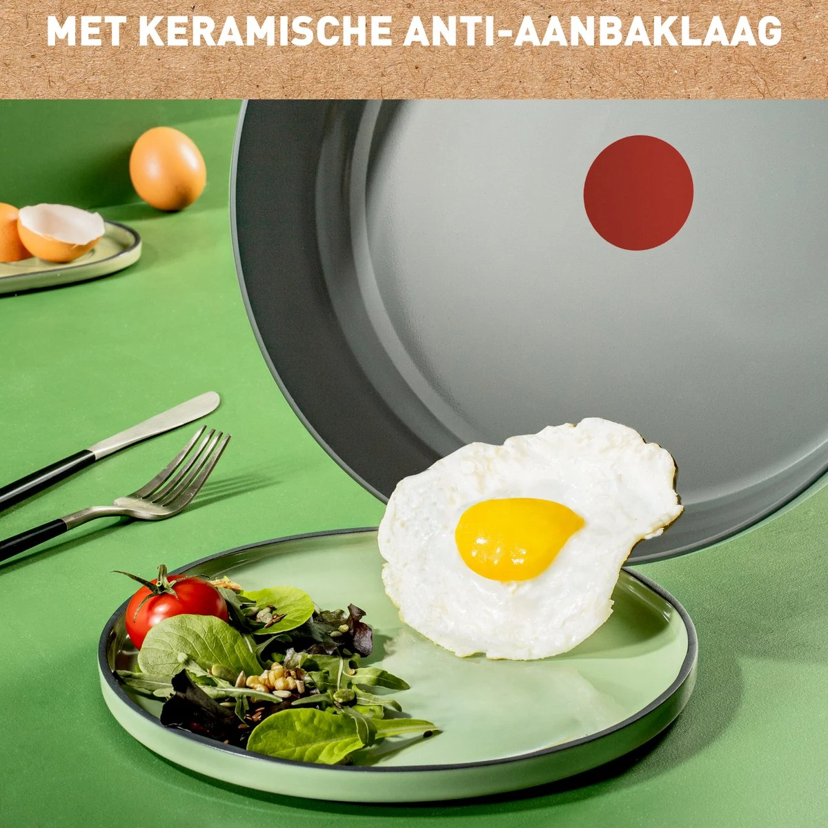 Tefal Renew+ Keramische Hapjespan - Ø 24 Cm - Met Deksel 13 Tefal Renew+ Keramische Hapjespan - Ø 24 Cm - Met Deksel - Afbeelding 13