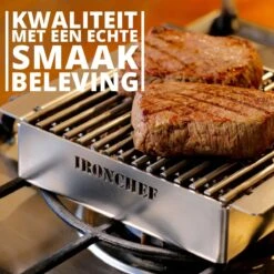 IRONCHEF Lavastenen Grill - Geschikt Voor Gasfornuis - Barbecue - BBQ - Grillplaat - Grilplaat - Bakplaat - Grillpan -Kookgerei Koning Verkoop 1200x1200 4895