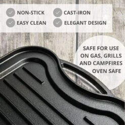 Nuovva Dubbelzijdig Gietijzeren Grillplaat - 50cm X 26cm -Kookgerei Koning Verkoop 1200x1200 4902