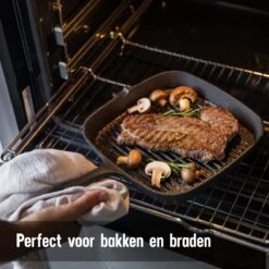 Daumonet Auguste Noir Gietijzeren Grillpan - Steakpan Zwart - PFAS & PFOA Vrij - Vierkant Met Schenktuit - 23,5 Cm - 2 Liter - Emaille - Alle Warmtebronnen - Elektrisch - Gas - Halogeen - Inductie - Keramisch 13 Daumonet Auguste Noir Gietijzeren Grillpan - Steakpan Zwart - PFAS & PFOA Vrij - Vierkant Met Schenktuit - 23,5 Cm - 2 Liter - Emaille - Alle Warmtebronnen - Elektrisch - Gas - Halogeen - Inductie - Keramisch -Kookgerei Koning Verkoop 1200x1200 4921