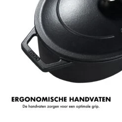MOA Gietijzeren Braadpan - Inhoud 4,7 Liter - 29CM - Ovaal - Alle Warmtebronnen - Ook Voor Inductie - Gewicht 5,7 Kg - Zwart - C29B -Kookgerei Koning Verkoop 1200x1200 4974