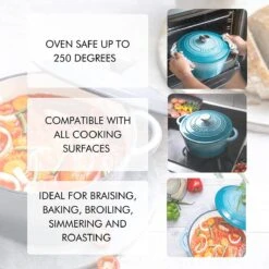 Nuovva Gietijzeren Braadpan Antiaanbaklaag Met Deksel - Sudderpan Blauw - Rond - Ø24 Cm - 4,7 Liter - 100% PFAS & PFOA Vrij - Geschikt Voor Alle Warmtebronnen - Elektrisch - Gas - Halogeen - Inductie – Keramisch 11 Nuovva Gietijzeren Braadpan Antiaanbaklaag Met Deksel - Sudderpan Blauw - Rond - Ø24 Cm - 4,7 Liter - 100% PFAS & PFOA Vrij - Geschikt Voor Alle Warmtebronnen - Elektrisch - Gas - Halogeen - Inductie – Keramisch -Kookgerei Koning Verkoop 1200x1200 4996