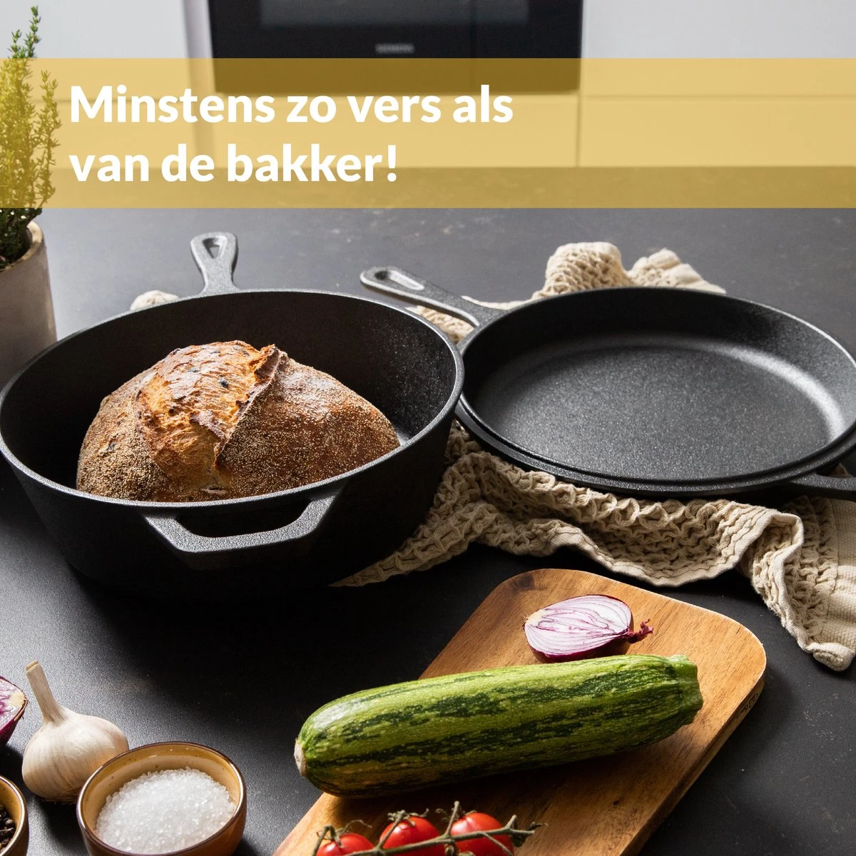 Chefarone Gietijzeren Pan - 2-in-1 Braadpan Inclusief Deksel - Geschikt Voor Alle Warmtebronnen 2 Chefarone Gietijzeren Pan - 2-in-1 Braadpan Inclusief Deksel - Geschikt Voor Alle Warmtebronnen - Afbeelding 2