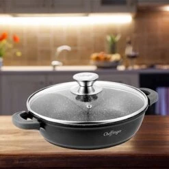 Cheffinger 28cm Lage Kookpot / Braadpan - CF-SC28 -Kookgerei Koning Verkoop 1200x1200 5036