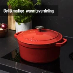 Daumonet Carême Rouge Gietijzeren Braadpan - Sudderpan Kersen Rood - Rond - Ø26 Cm - 4,4 Liter - PFAS & PFOA Vrij - Emaille - Geschikt Voor Alle Warmtebronnen - Elektrisch - Gas - Halogeen - Inductie - Keramisch - Vaatwasserbestendig 15 Daumonet Carême Rouge Gietijzeren Braadpan - Sudderpan Kersen Rood - Rond - Ø26 Cm - 4,4 Liter - PFAS & PFOA Vrij - Emaille - Geschikt Voor Alle Warmtebronnen - Elektrisch - Gas - Halogeen - Inductie - Keramisch - Vaatwasserbestendig -Kookgerei Koning Verkoop 1200x1200 5061