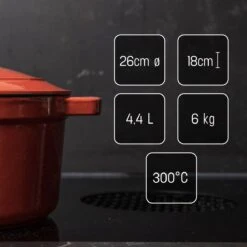 Daumonet Carême Rouge Gietijzeren Braadpan - Sudderpan Kersen Rood - Rond - Ø26 Cm - 4,4 Liter - PFAS & PFOA Vrij - Emaille - Geschikt Voor Alle Warmtebronnen - Elektrisch - Gas - Halogeen - Inductie - Keramisch - Vaatwasserbestendig 16 Daumonet Carême Rouge Gietijzeren Braadpan - Sudderpan Kersen Rood - Rond - Ø26 Cm - 4,4 Liter - PFAS & PFOA Vrij - Emaille - Geschikt Voor Alle Warmtebronnen - Elektrisch - Gas - Halogeen - Inductie - Keramisch - Vaatwasserbestendig -Kookgerei Koning Verkoop 1200x1200 5062