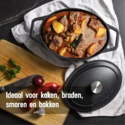 Gietijzeren Braadpan - Sudderpan Zwart Van Daumonet - Ovaal - Ø 29 Cm - 3 Liter - 100% PFAS & PFOA Vrij - Emaille - Geschikt Voor Alle Warmtebronnen - Elektrisch - Gas - Halogeen - Inductie - Keramisch - Vaatwasserbestendig 15 Gietijzeren Braadpan - Sudderpan Zwart Van Daumonet - Ovaal - Ø 29 Cm - 3 Liter - 100% PFAS & PFOA Vrij - Emaille - Geschikt Voor Alle Warmtebronnen - Elektrisch - Gas - Halogeen - Inductie - Keramisch - Vaatwasserbestendig -Kookgerei Koning Verkoop 1200x1200 5070