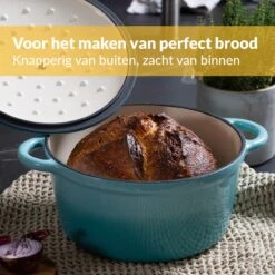 Chefarone Gietijzeren Pan - Braadpan Inclusief Deksel - Geschikt Voor Alle Warmtebronnen - Geëmailleerd Blauw 13 Chefarone Gietijzeren Pan - Braadpan Inclusief Deksel - Geschikt Voor Alle Warmtebronnen - Geëmailleerd Blauw -Kookgerei Koning Verkoop 1200x1200 5093