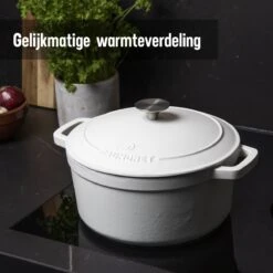 Daumonet Carême Blanc Gietijzeren Braadpan - Sudderpan Wit - Rond - Ø 26 Cm - 4,4 Liter - 100% PFAS & PFOA Vrij - Emaille - Geschikt Voor Alle Warmtebronnen - Elektrisch - Gas - Halogeen - Inductie - Keramisch - Vaatwasserbestendig 15 Daumonet Carême Blanc Gietijzeren Braadpan - Sudderpan Wit - Rond - Ø 26 Cm - 4,4 Liter - 100% PFAS & PFOA Vrij - Emaille - Geschikt Voor Alle Warmtebronnen - Elektrisch - Gas - Halogeen - Inductie - Keramisch - Vaatwasserbestendig -Kookgerei Koning Verkoop 1200x1200 5118