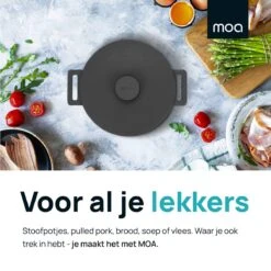 MOA Gietijzeren Braadpan - Inhoud 7,1 Liter - 29CM - Rond - Alle Warmtebronnen - Ook Voor Inductie - Gewicht 7,6 Kg - Zwart - MC29B -Kookgerei Koning Verkoop 1200x1200 5123
