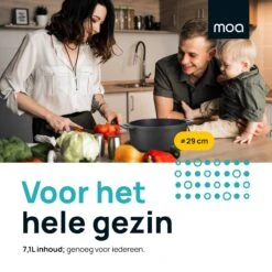 MOA Gietijzeren Braadpan - Inhoud 7,1 Liter - 29CM - Rond - Alle Warmtebronnen - Ook Voor Inductie - Gewicht 7,6 Kg - Zwart - MC29B -Kookgerei Koning Verkoop 1200x1200 5127
