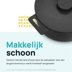 MOA Gietijzeren Braadpan - Inhoud 7,1 Liter - 29CM - Rond - Alle Warmtebronnen - Ook Voor Inductie - Gewicht 7,6 Kg - Zwart - MC29B -Kookgerei Koning Verkoop 1200x1200 5128