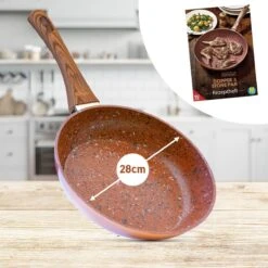 Livington Copper & Stone Pan - 24cm Koekenpan- Anti-aanbaklaag En Krasbestendig - Graniet Look - Binnenste Steenlaag Voor Perfecte Warmteverdeling - Geschikt Voor Ceran, Gas, Elektrisch, Inductie -Kookgerei Koning Verkoop 1200x1200 5142