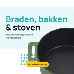 MOA Gietijzeren Braadpan - Inhoud 4,75 Liter - 26CM - Rond - Alle Warmtebronnen - Ook Voor Inductie - Gewicht 5,8 Kg - Olijfgroen - MC26OG 13 MOA Gietijzeren Braadpan - Inhoud 4,75 Liter - 26CM - Rond - Alle Warmtebronnen - Ook Voor Inductie - Gewicht 5,8 Kg - Olijfgroen - MC26OG -Kookgerei Koning Verkoop 1200x1200 5151