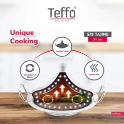Teffo Tajine 30cm Wit - Zwart -Kookgerei Koning Verkoop 1200x1200 5165