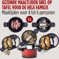 Rosmarino - Snelkookpan Met Glazen Deksel - Zwart - Ø24cm - 5 Liter - 100% PFAS & PFOA Vrij - Aluminium - Pressure Cooker - Non-stick Minerale Coating - Ergonomische Handgrepen - Geschikt Voor Alle Warmtebronnen 20 Rosmarino - Snelkookpan Met Glazen Deksel - Zwart - Ø24cm - 5 Liter - 100% PFAS & PFOA Vrij - Aluminium - Pressure Cooker - Non-stick Minerale Coating - Ergonomische Handgrepen - Geschikt Voor Alle Warmtebronnen -Kookgerei Koning Verkoop 1200x1200 5212