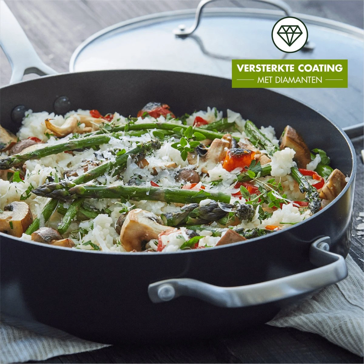 GreenPan Copenhagen Stoofpan Met Deksel En Extra Handvat 28cm/4.3L 12 GreenPan Copenhagen Stoofpan Met Deksel En Extra Handvat 28cm/4.3L - Afbeelding 12