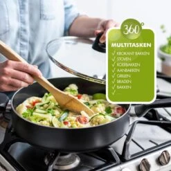 GreenPan Memphis Hapjespan 28cm - Zwart - Inductie - PFAS-vrij -Kookgerei Koning Verkoop 1200x1200 5253