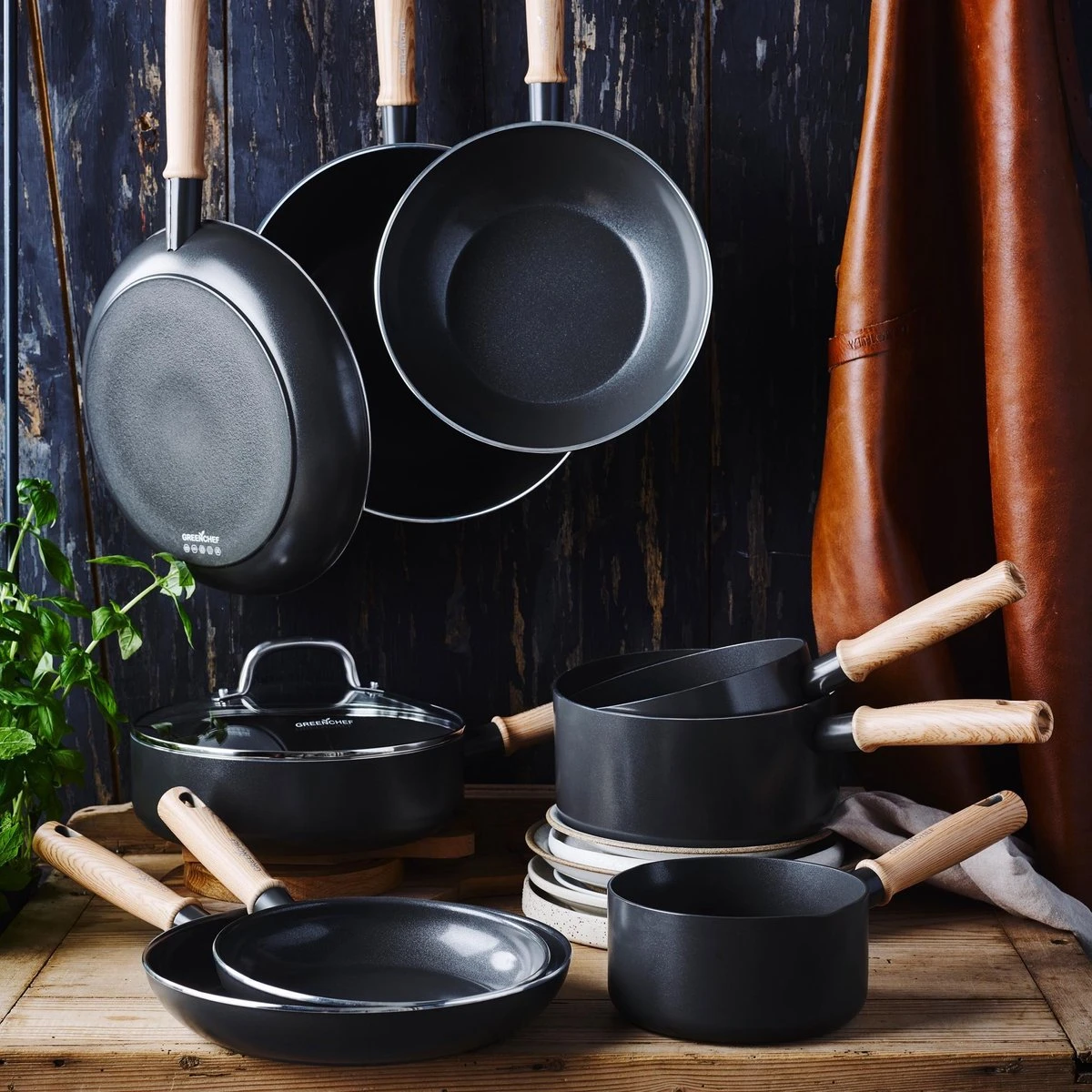 GreenChef Vintage Steelpan 16cm/1.6L - Zwart - Inductie - PFAS-vrij 3 GreenChef Vintage Steelpan 16cm/1.6L - Zwart - Inductie - PFAS-vrij - Afbeelding 3