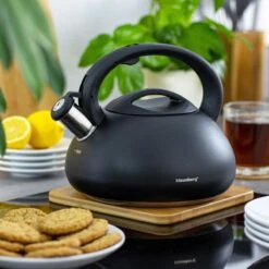 Fluitketel Waterkoker Mat Zwart 2.7 L ‘’Black Amethyst‘’ RVS – Inductie - Vatwasser -Kookgerei Koning Verkoop 1200x1200 5324