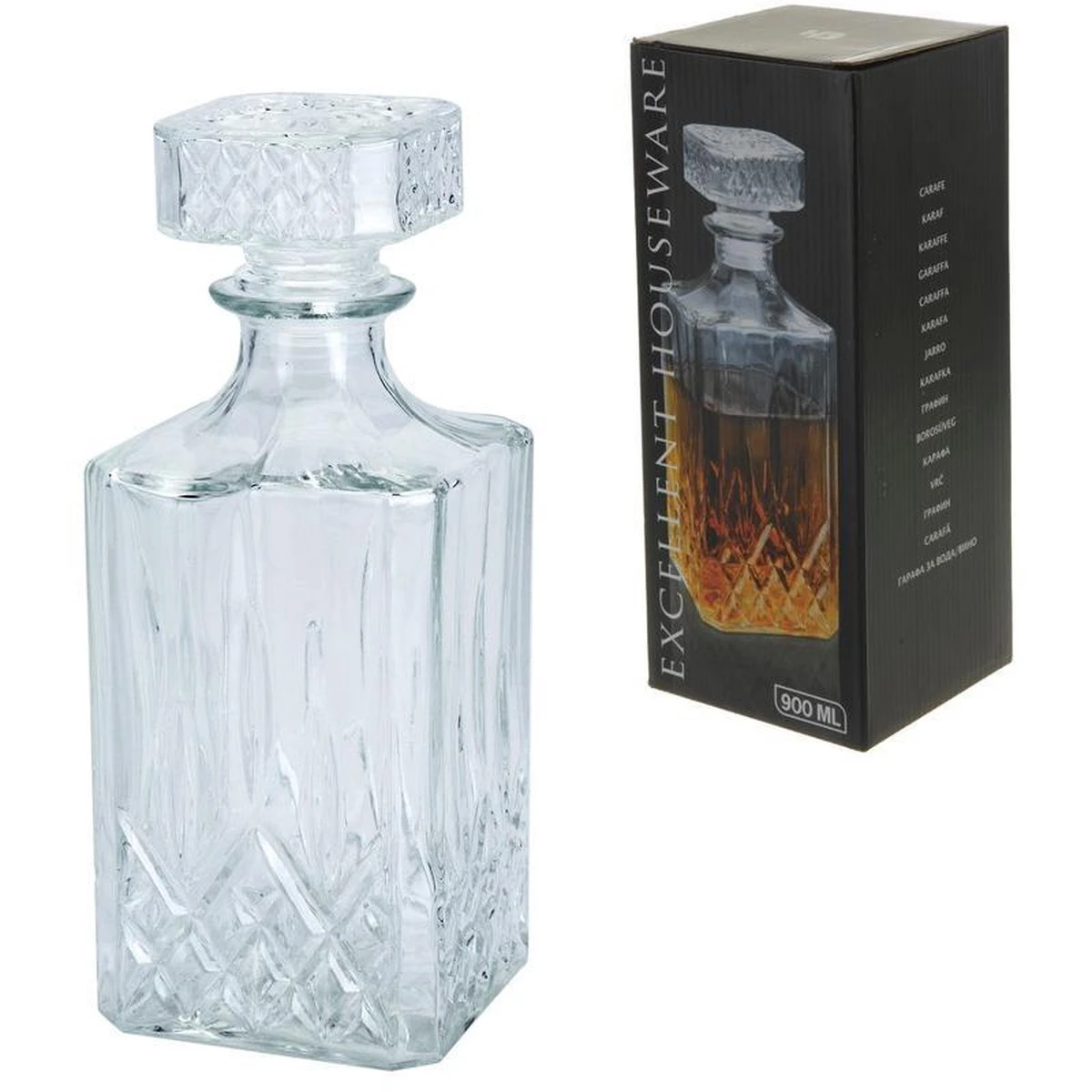 Excellent Houseware Whiskey Karaf - 900 Ml - Glas 6 Excellent Houseware Whiskey Karaf - 900 Ml - Glas - Afbeelding 6
