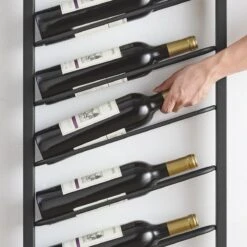 IN.HOMEXL Brickk Hangend Wijnrek - Industrieel Flessenrek - Minimalistisch - Zwart - Metaal - Voor 8 Wijnflessen - 40 X 7 X 120 Cm -Kookgerei Koning Verkoop 1200x1200 5398