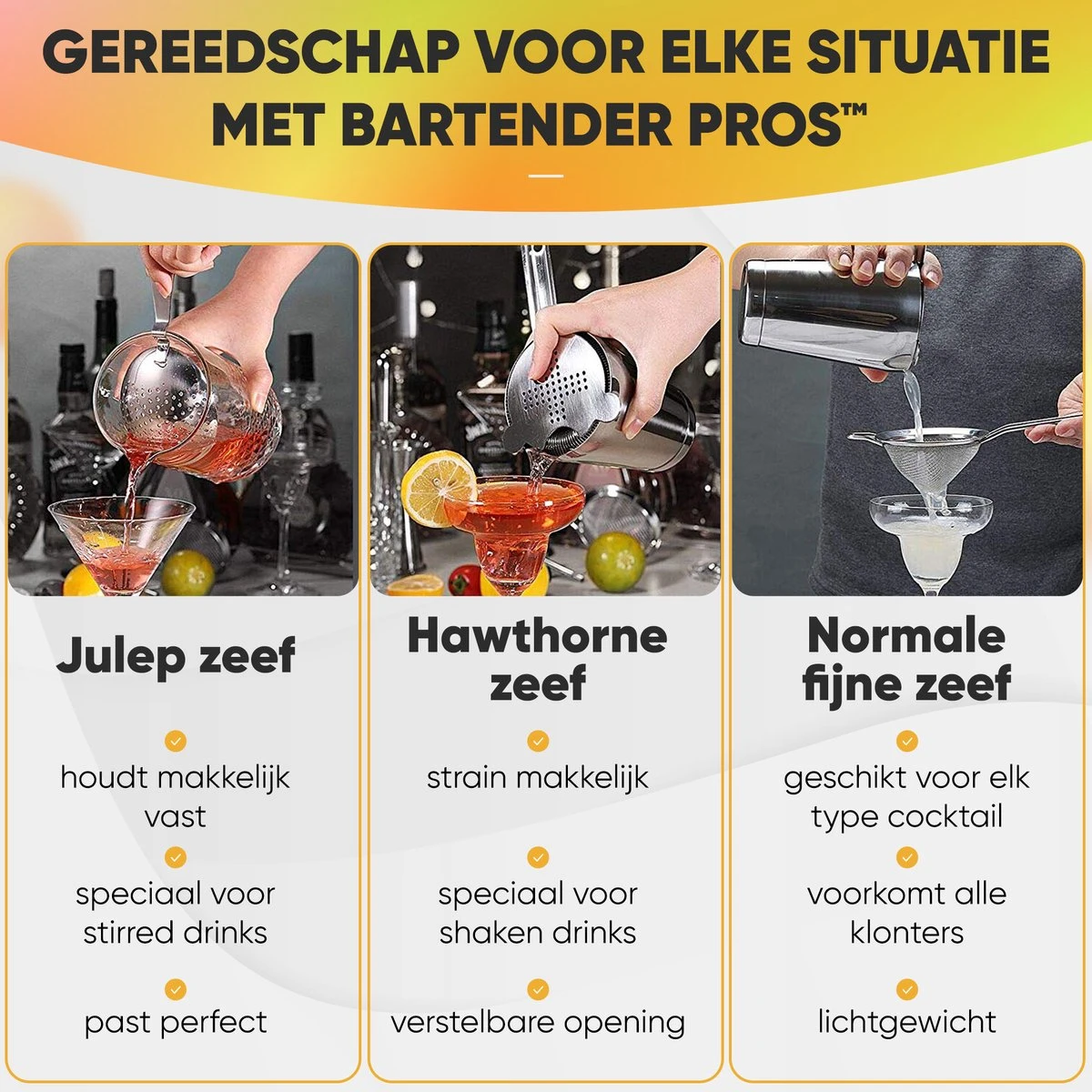 Cocktail Set Bartender Pros™ - Cocktail Shaker - 11-Delige Cocktailset - Boston Shaker - Cocktailshaker - Zilver - RVS 5 Cocktail Set Bartender Pros™ - Cocktail Shaker - 11-Delige Cocktailset - Boston Shaker - Cocktailshaker - Zilver - RVS - Afbeelding 5
