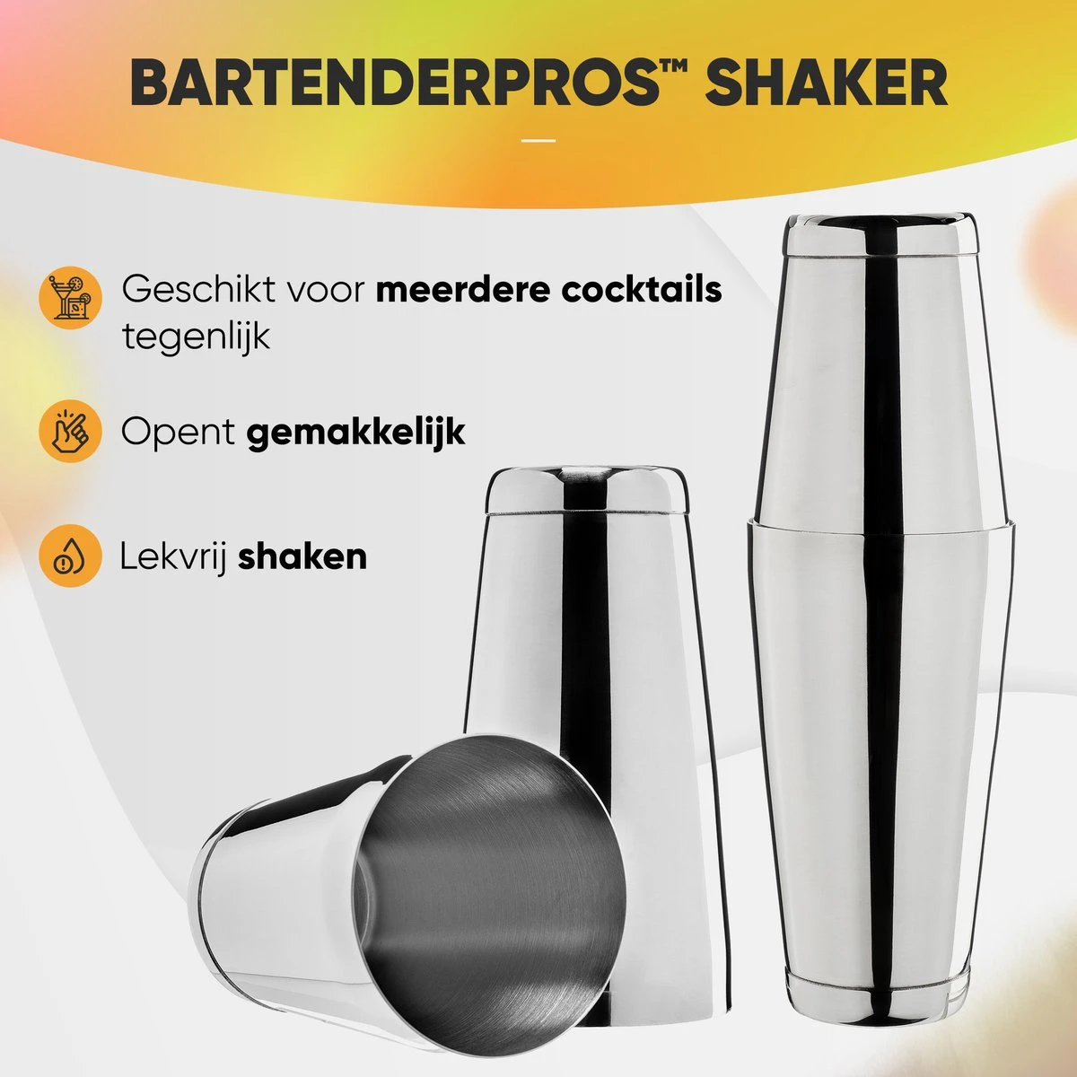 Cocktail Set Bartender Pros™ - Cocktail Shaker - 11-Delige Cocktailset - Boston Shaker - Cocktailshaker - Zilver - RVS 10 Cocktail Set Bartender Pros™ - Cocktail Shaker - 11-Delige Cocktailset - Boston Shaker - Cocktailshaker - Zilver - RVS - Afbeelding 10