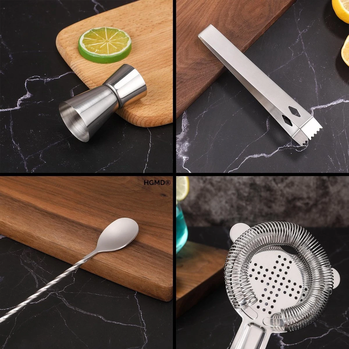 HGMD® Cocktail Set - 16-Delige Set - Cocktail Shaker Set (750ml) - Cocktail Shaker Set 5 HGMD® Cocktail Set - 16-Delige Set - Cocktail Shaker Set (750ml) - Cocktail Shaker Set - Afbeelding 5