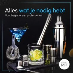 DoubleMM Cocktailset 18 Delig - Cocktail Shaker Set - Bartender - Inclusief Stamper, Rietjes, Stamper, Jigger En Herbruikbare Rvs Ijsblokjes - Plus Cocktail Recepten App 15 DoubleMM Cocktailset 18 Delig - Cocktail Shaker Set - Bartender - Inclusief Stamper, Rietjes, Stamper, Jigger En Herbruikbare Rvs Ijsblokjes - Plus Cocktail Recepten App -Kookgerei Koning Verkoop 1200x1200 5476